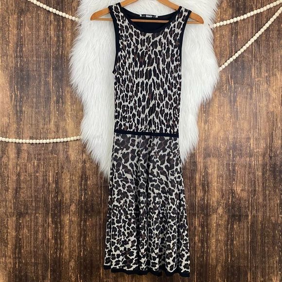 Trina Turk Huxley Leopard Print Fit & Flare Dress - Picture 1 of 8